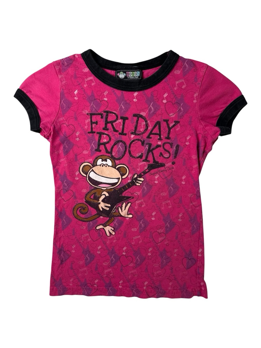 Bobby Jack “Friday Rocks” Graphic Pink Tee